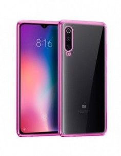 Carcasa TPU Xiaomi Mi 9 borde metalizado rosa