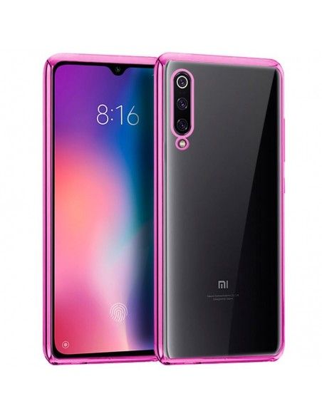 Carcasa TPU Xiaomi Mi 9 borde metalizado rosa
