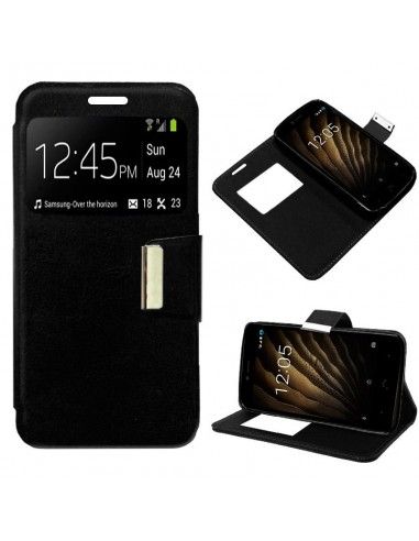 Funda libro soporte TPU BQ Aquaris U / U Lite negra