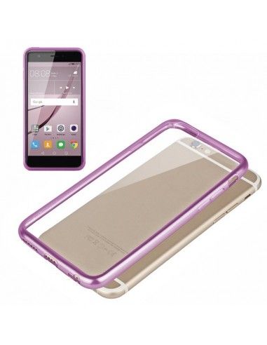 Carcasa TPU Huawei Nova Plus borde metalizado rosa