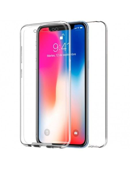 Funda gel TPU 3D iPhone X / iPhone XS transparente (Frontal + trasera)