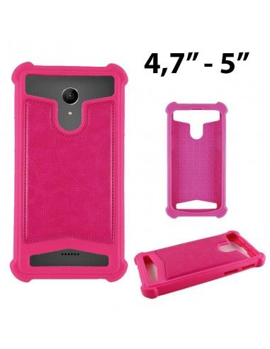 Funda universal reforzada silicona 4,7'' - 5'' pulgadas rosa