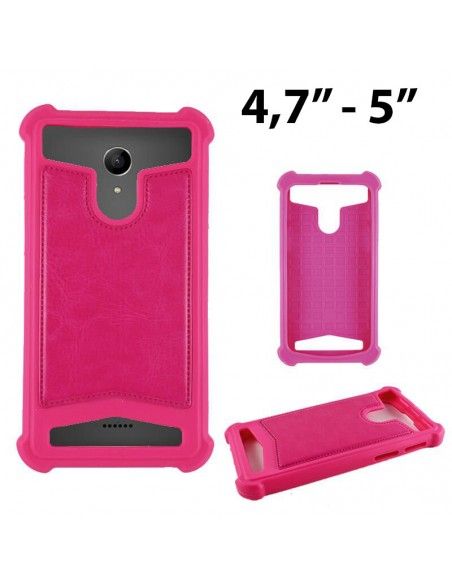 Funda universal reforzada silicona 4,7'' - 5'' pulgadas rosa