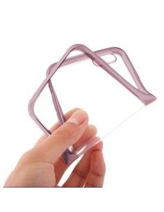 Carcasa TPU Huawei Mate 9 borde metalizado rosa 2