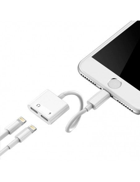 Cable adaptador original Lightning carga y música para iPhone 7 / iPhone 8 / iPhone X / iPad
