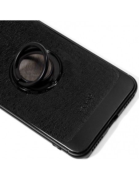 Carcasa reforzada TPU Samsung G970 Galaxy S10e tacto piel + anilla negra