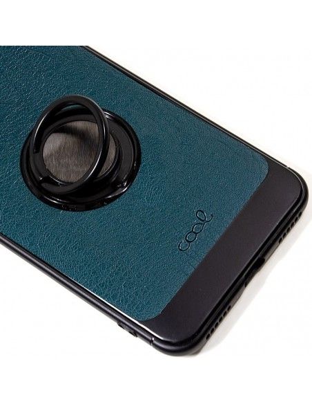 Carcasa reforzada TPU Samsung G970 Galaxy S10e tacto piel + anilla verde