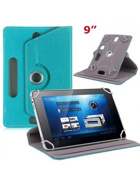 Funda soporte giratorio universal tablets 9'' pulgadas Turquesa