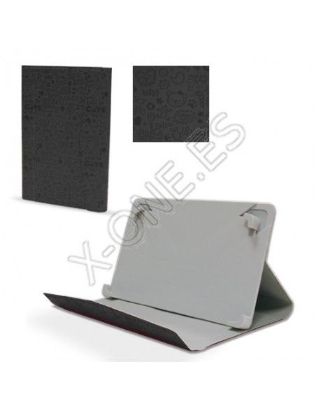 Funda soporte universal tablets 9,7'' pulgadas diseño Drawing negra
