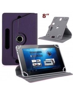 Funda soporte giratorio universal tablets 8'' pulgadas morada