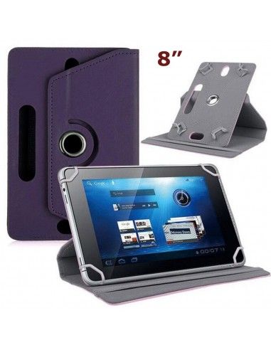 Funda soporte giratorio universal tablets 8'' pulgadas morada