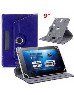 Funda soporte giratorio universal tablets 9'' pulgadas polipiel azul