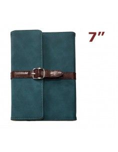 Funda soporte universal tablets 7'' pulgadas diseño Cartera verde turquesa