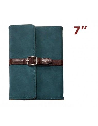 Funda soporte universal tablets 7'' pulgadas diseño Cartera verde turquesa