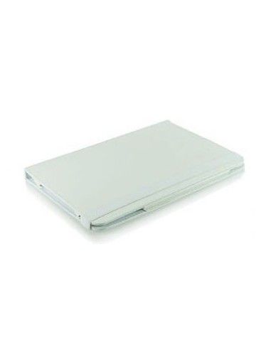 Funda soporte giratorio universal tablet 10" pulgadas polipiel blanca