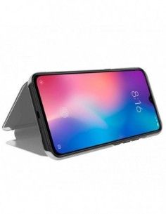 Funda libro soporte Xiaomi Mi 9 SE Clear View plata 2