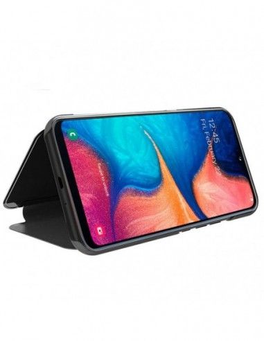 Funda libro soporte Samsung A202 Galaxy A20e Clear View negra