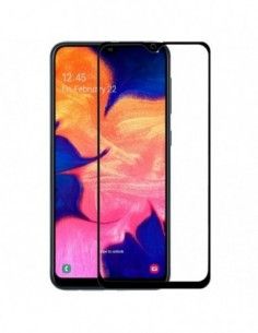 Protector pantalla vidrio templado Samsung A105 Galaxy A10 negro (Pegado total 3D)