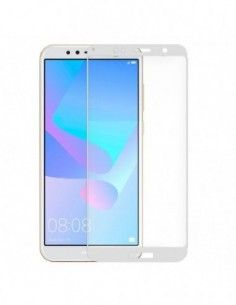 Protector pantalla vidrio templado Huawei Y6 (2018) / Honor 7A blanco (Pegado total 3D)