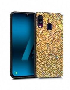 Carcasa TPU brillo Samsung A405 Galaxy A40 mosaico dorado