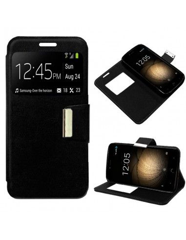 Funda libro soporte TPU BQ Aquaris U Plus negra