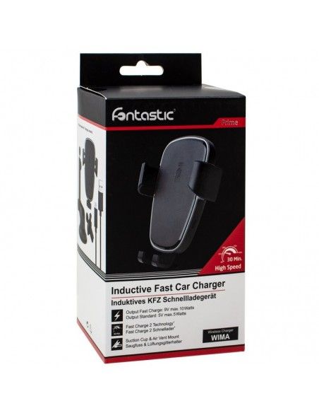 Soporte autoajustable universal de coche Fontastic Wima + Carga inalámbrica Qi
