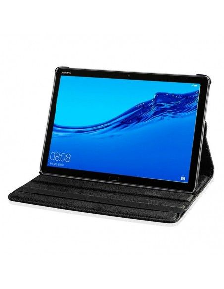 Funda soporte giratorio Huawei Mediapad M5 Lite 10.1 pulgadas polipiel negra