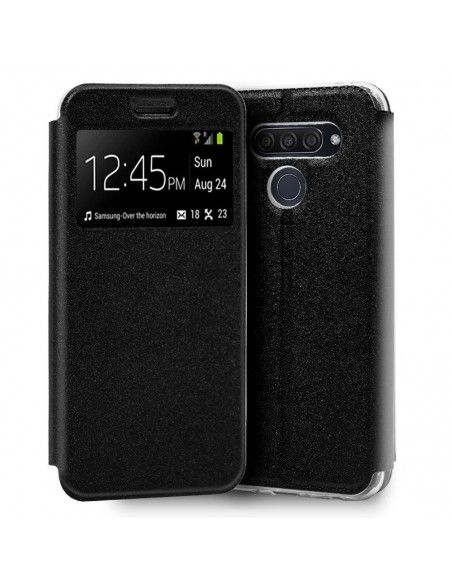 Funda libro soporte TPU LG Q60 / K50 negra
