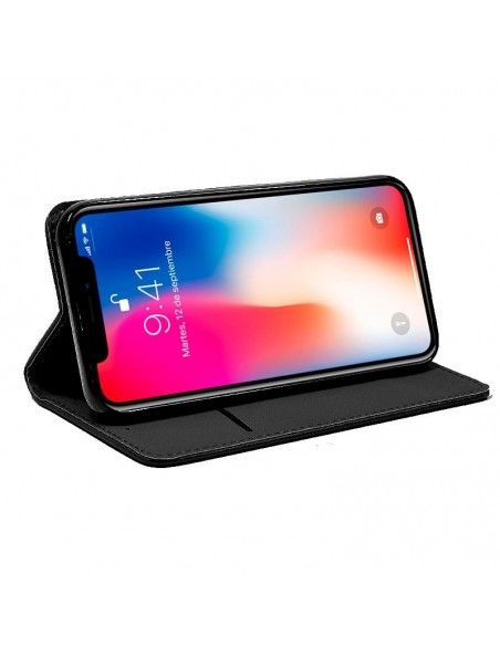 Funda libro cartera soporte TPU iPhone X / IPhone XS negra