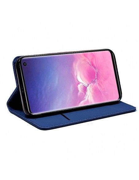 Funda libro cartera soporte TPU Samsung G973 Galaxy S10 azul