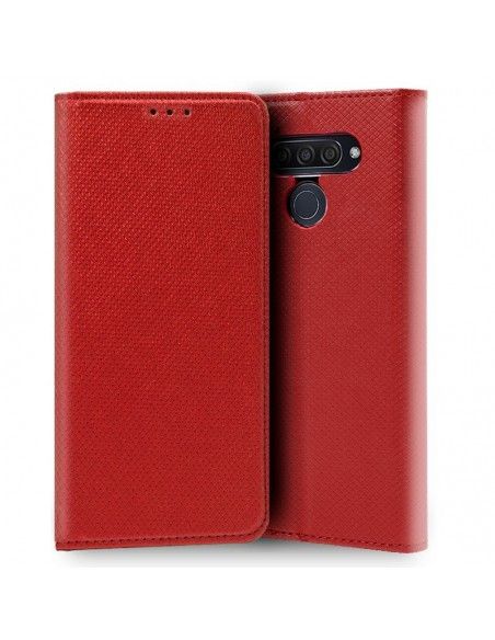 Funda libro cartera soporte TPU LG Q60 / K50 roja