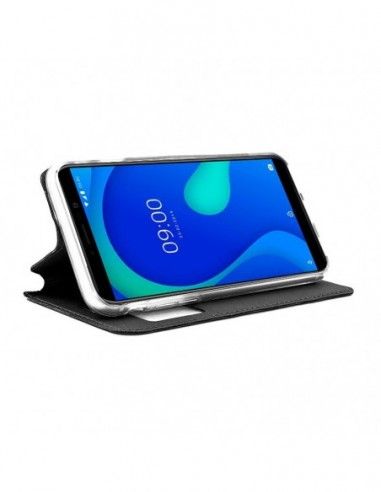 Funda libro soporte TPU Wiko Y80 negra