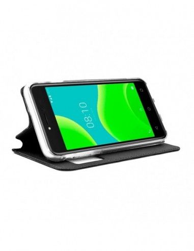 Funda libro soporte TPU Wiko Y50 negra