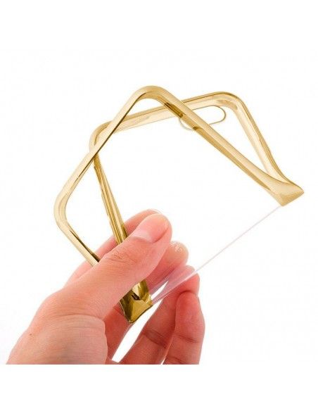 Carcasa TPU transparente Xiaomi Mi 9T / Mi 9T Pro borde metalizado dorado
