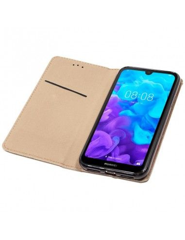 Funda libro cartera soporte TPU Huawei Y5 (2019) beige