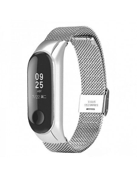 Correa Xiaomi Mi Band 3 / 4 metal plata