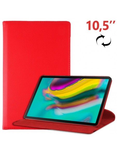 Funda soporte giratorio Samsung Galaxy Tab S5e 10,5 pulgadas (T720-T725) polipiel roja