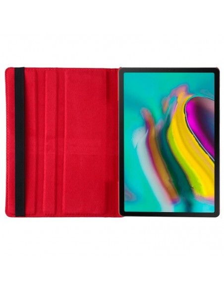 Funda soporte giratorio Samsung Galaxy Tab S5e 10,5 pulgadas (T720-T725) polipiel roja