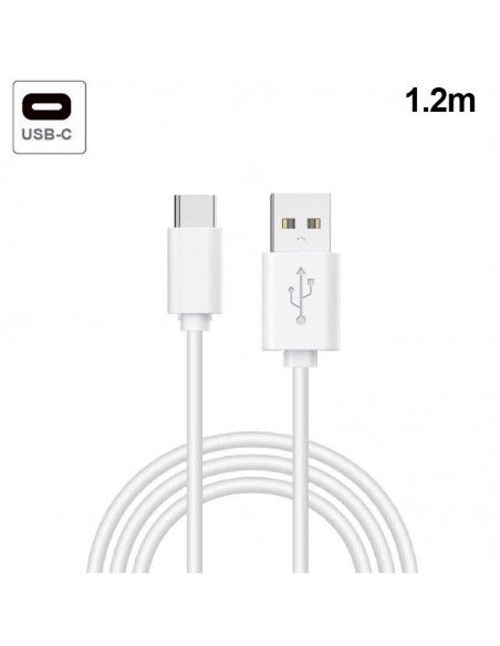 Cable USB universal tipo C compatible COOL (1,2 metros) blanco