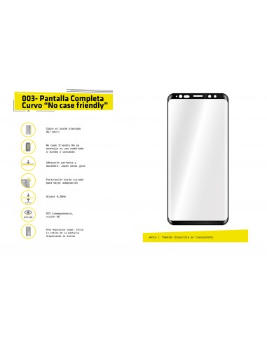 Protector vidrio curvo especial Samsung Galaxy S6 Edge+ Plus (G928) borde negro