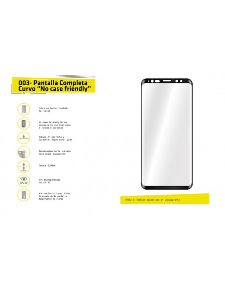 Protector vidrio curvo especial Samsung Galaxy S6 Edge+ Plus (G928) borde negro