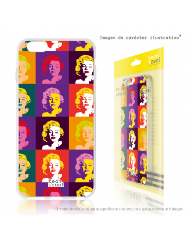 Carcasa TPU Apple iPhone 5 / 5S / SE diseño Marilyn Mosaico Colores Wharhol