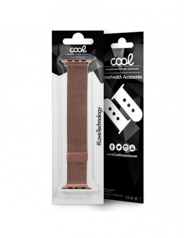 Correa Apple Watch Series 1 / 2 / 3 / 4 / 5 / 6 / SE (42 - 44 mm) metálica rosa cobre (Rose Gold)