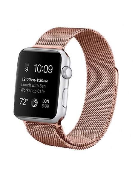 Correa Apple Watch Series 1 / 2 / 3 / 4 / 5 / 6 / SE (38 - 40 Mm) metálica rosa cobre (Rose Gold)