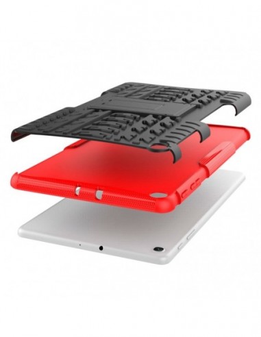 Funda gel TPU reforzada Samsung Galaxy Tab A (2019) T510 / T515 10,1 pulgadas roja y negra