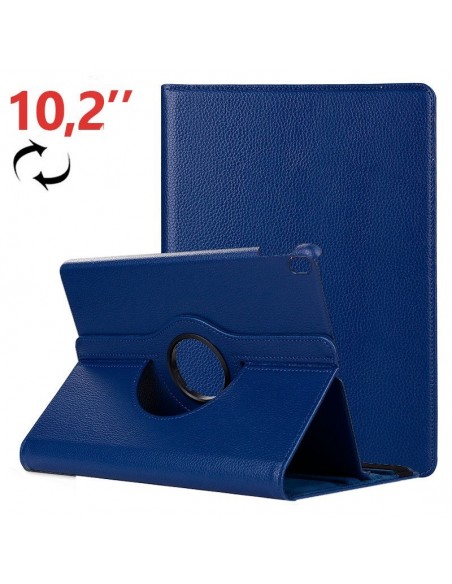 Funda soporte giratorio iPad (2019/2020) 10,2 pulgadas polipiel azul