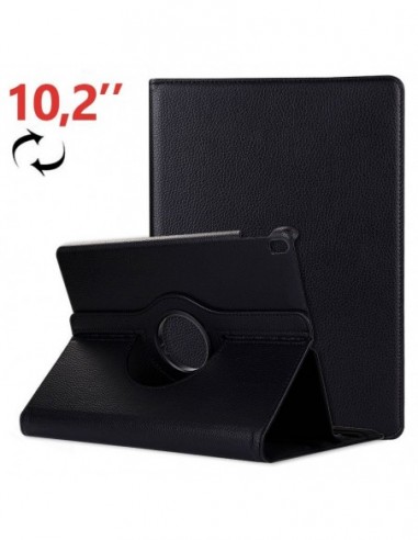 Funda soporte giratorio iPad (2019/2020) 10,2 pulgadas polipiel negra