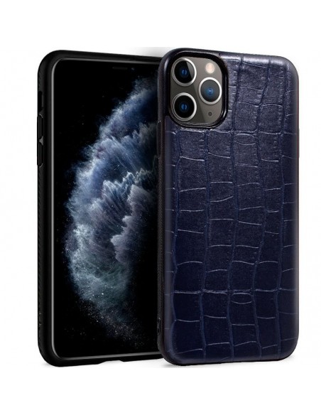 Carcasa TPU símil piel iPhone 11 Pro diseño cocodrilo azul marino
