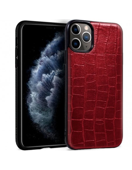 Carcasa TPU símil piel iPhone 11 Pro diseño cocodrilo roja
