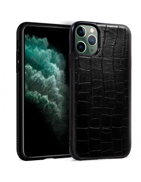 Carcasa TPU símil piel iPhone 11 Pro Max diseño cocodrilo negro